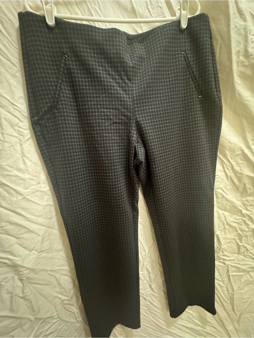 Chico’s Dark Gray Micro-Check Stretch Dress Pants